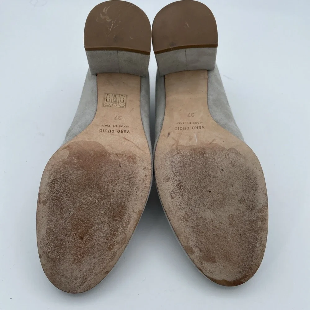 Cordani Size EU 37 US 6.5 -7 Handmade Italy Corda‎ Suede Leather Gray Pump Shoes